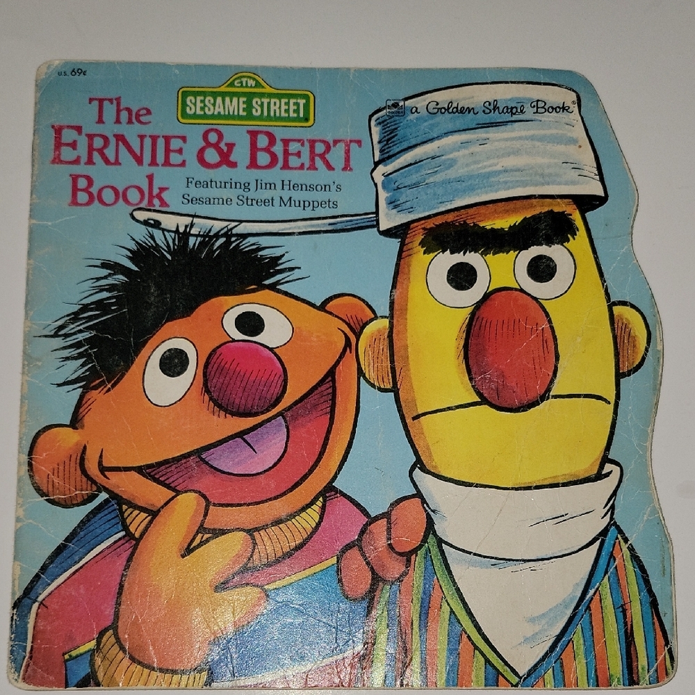 Vintage Golden Shape Book Sesame Street Ernie & Bert Jim Henson 70s 80s
